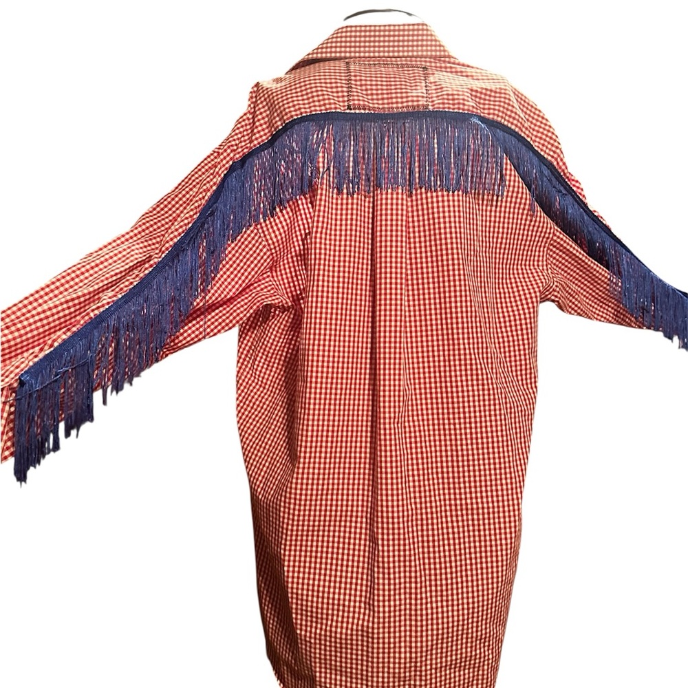 Classic Red Checkered Men's Button Down Shirt - image 3